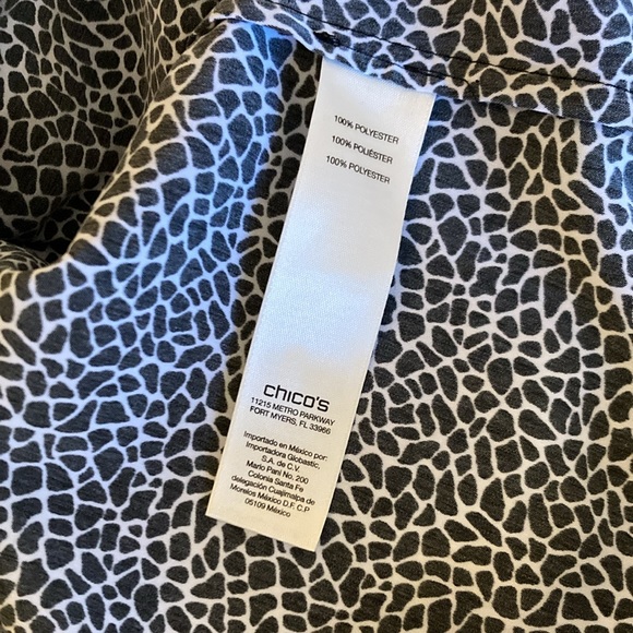 CHICOS Black and White Blouse - Picture 5 of 5